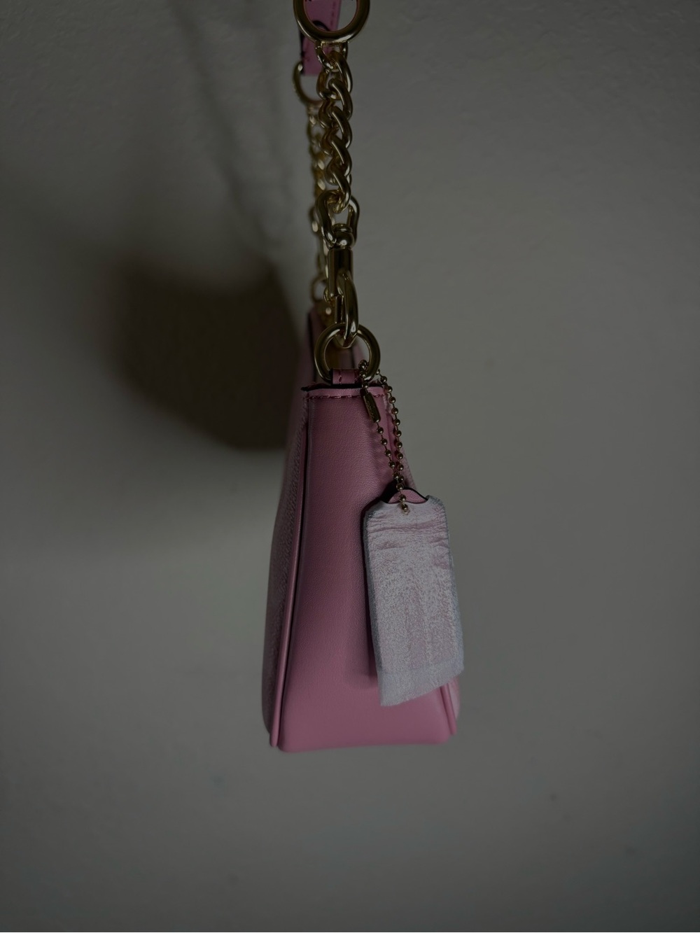 Coach Pink Signature Chain Shoulder Bag with Gold Hardware - Picture 2 of 6